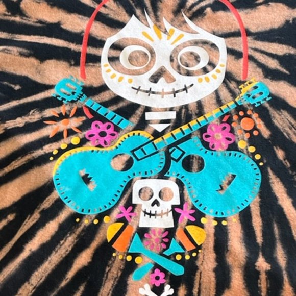 PIXAR DISNEY Coco Tie Dye Long Sleeve Shirt Mens 3XL XXXL Shirt De Los Muertos - Picture 3 of 6